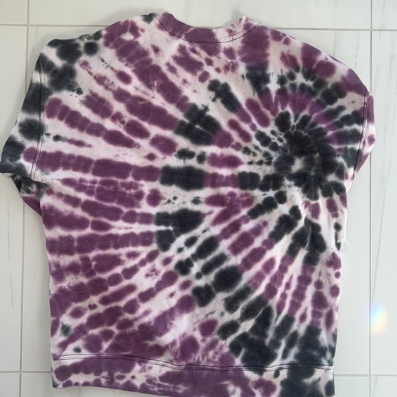 Garage Crew Neck Oversized Gray, Purple and White Tie Dye Sweatshirt Size S - Picture 5 of 5